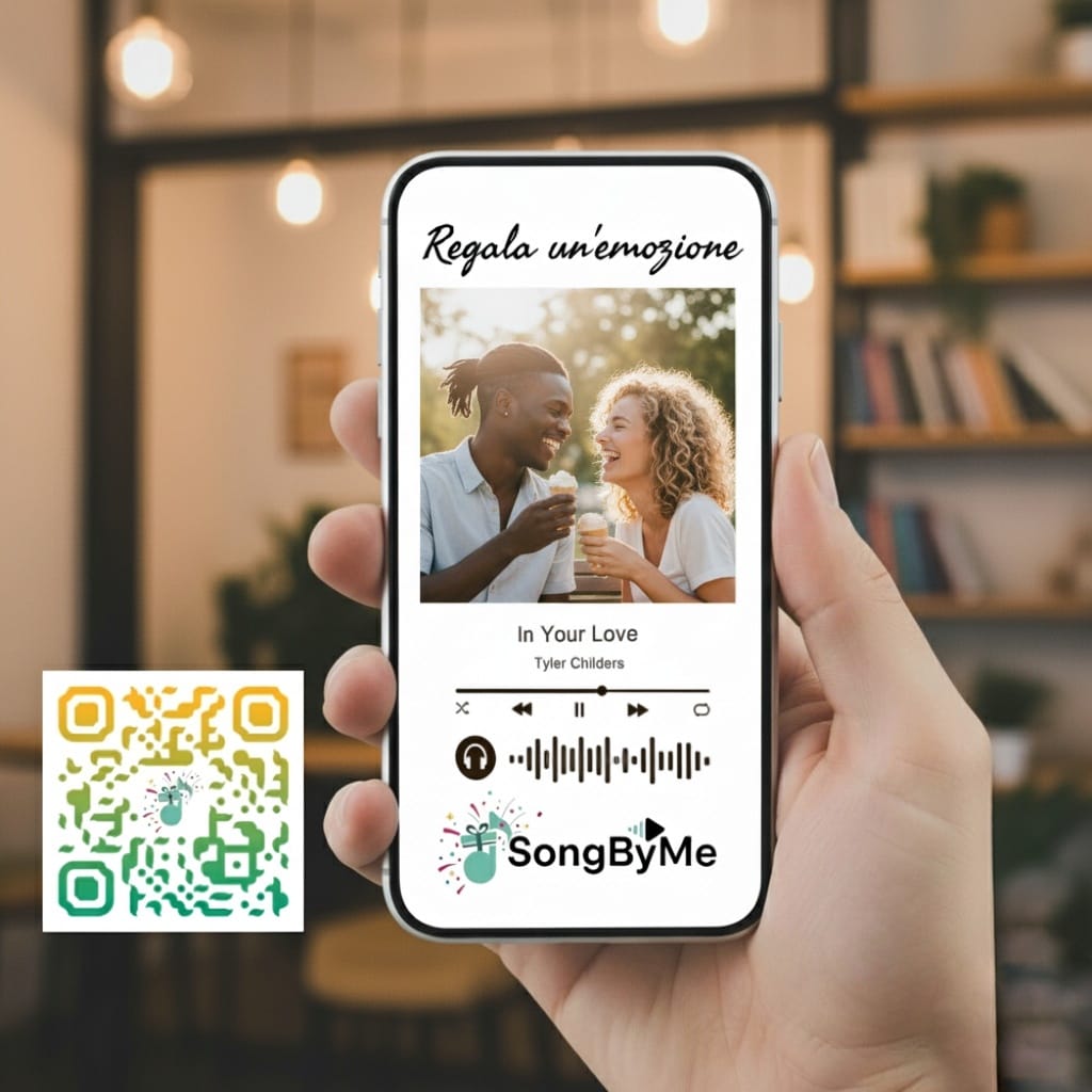 immagine prodotto canzone personalizzata con qr code